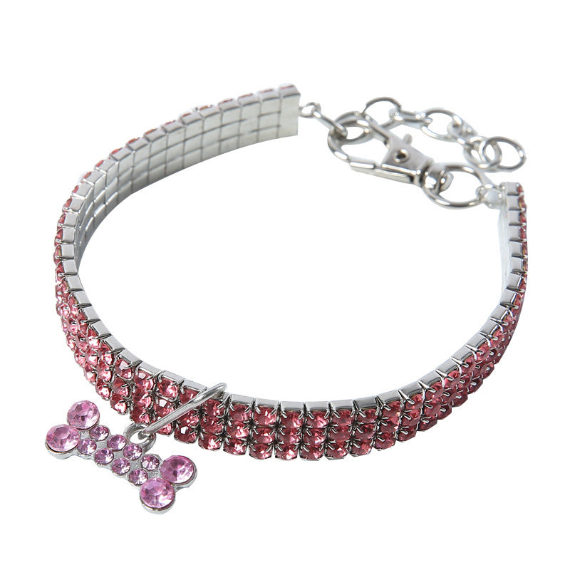 Bling Rhinestone Dog & Cat Collar – Crystal Leash for Small & Medium Pets