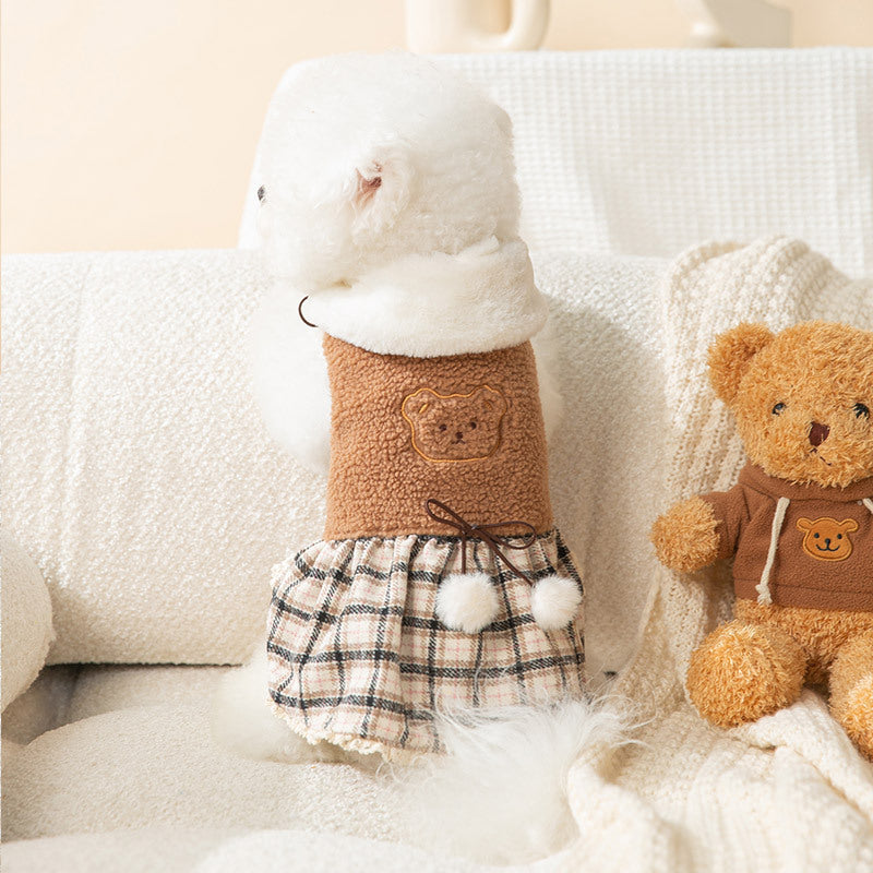 Cute Puppy Bear Dress – Fashionable Pet Clothing for Small Dogs