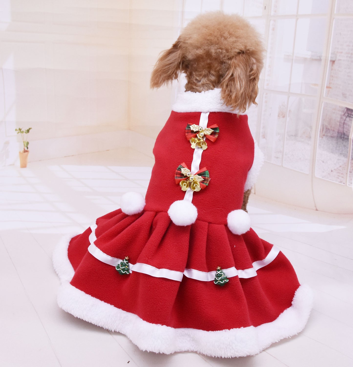 Christmas Pet Dress – Fashion Fleece Skirt for Cats & Small Dogs | PetAura