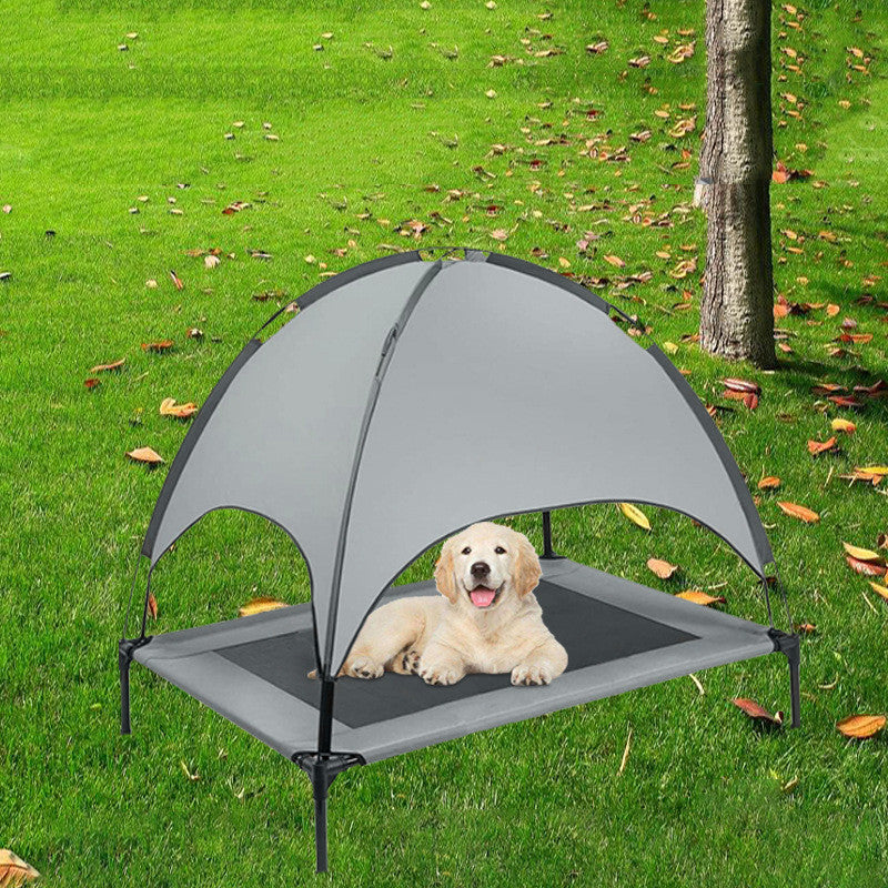 Pet Outdoor Loft Bed with Sunshade – Elevated Dog Camping Tent