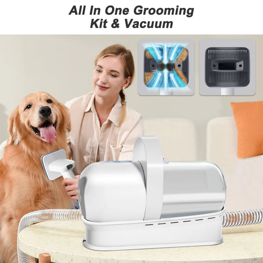 7-in-1 Pet Grooming Vacuum Kit for Cats and Dogs – Multifunctional Trimming & Deshedding Tool