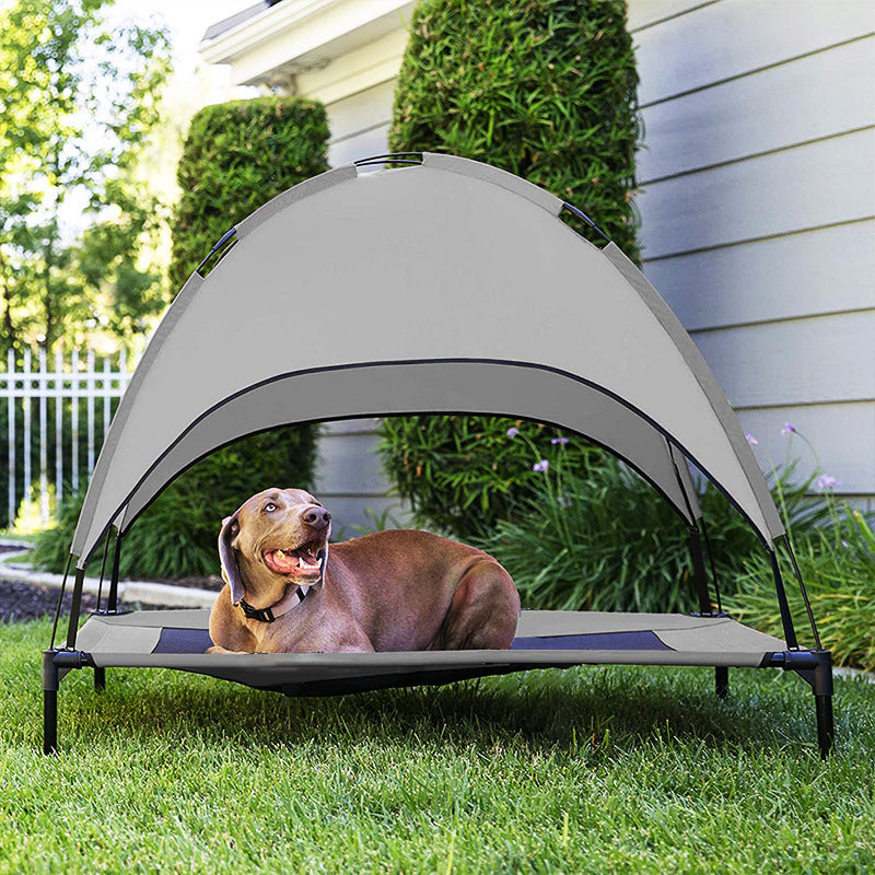 Pet Outdoor Loft Bed with Sunshade – Elevated Dog Camping Tent
