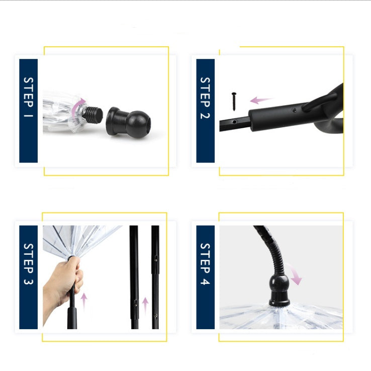 Adjustable Transparent C-Shaped Pet Umbrella – Rain Protector for Dogs & Cats