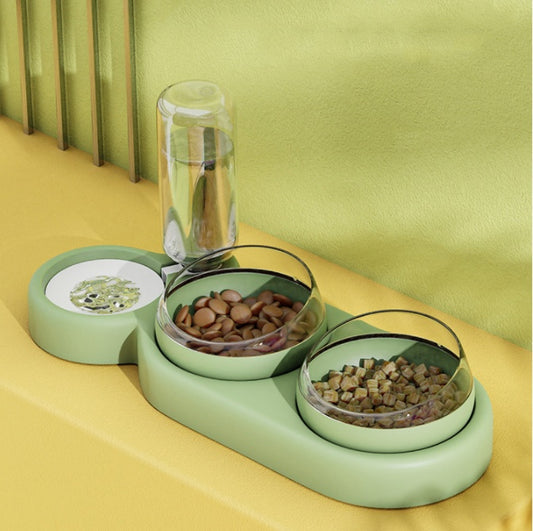 Automatic Pet Feeder & Water Bowl – Raised Double Bowl for Cats & Dogs
