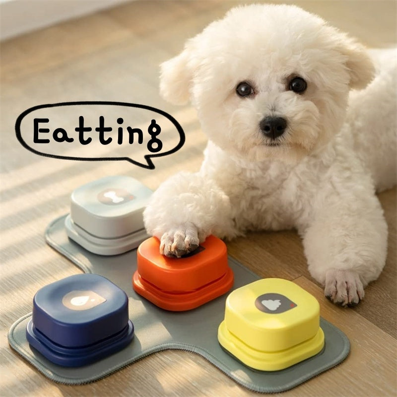 4-color recordable pet communication button for dogs and cats