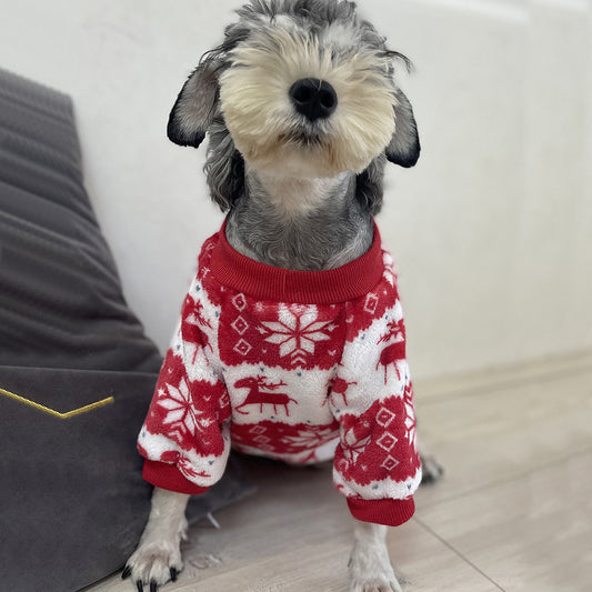 Winter Warm Padded Dog Sweater – Cozy Christmas Pet Clothes for Small & Medium Dogs | PetAura