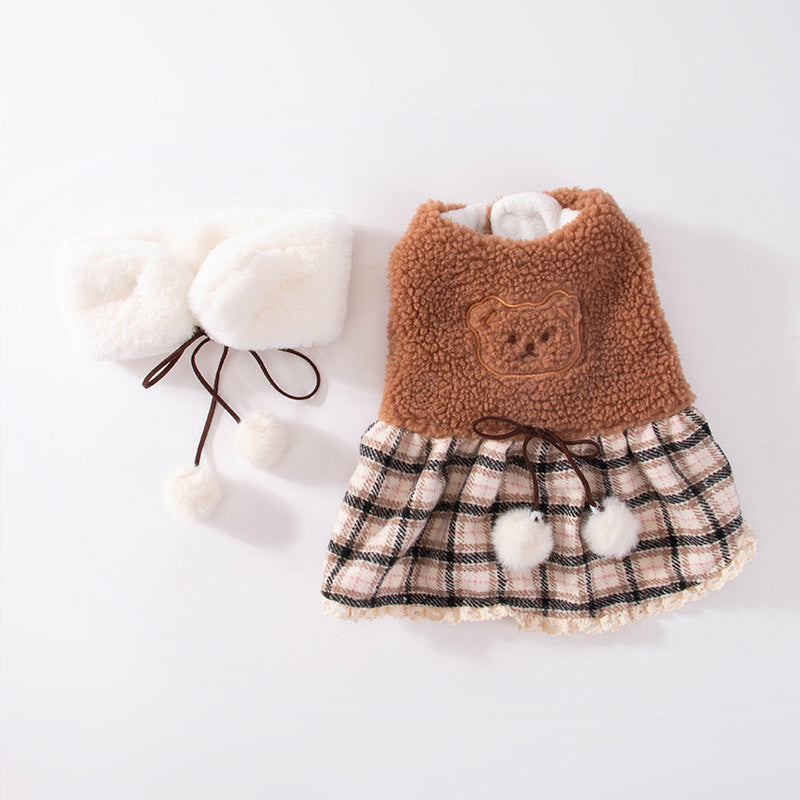 Cute Puppy Bear Dress – Fashionable Pet Clothing for Small Dogs