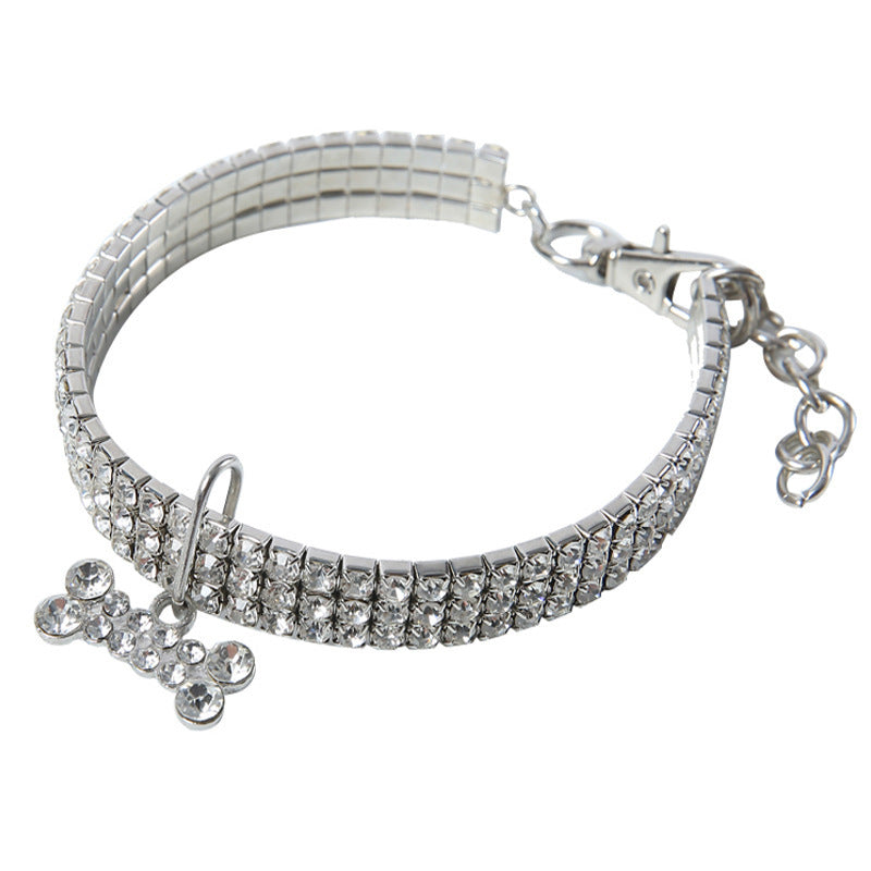 Bling Rhinestone Dog & Cat Collar – Crystal Leash for Small & Medium Pets