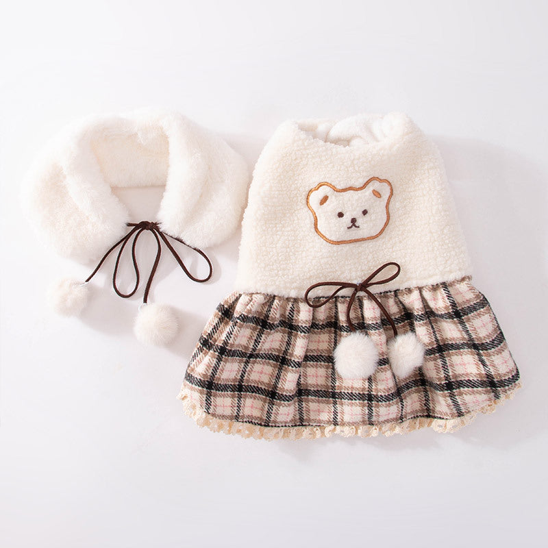 Cute Puppy Bear Dress – Fashionable Pet Clothing for Small Dogs