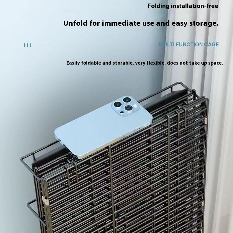 Portable Pet Crate with Toilet Divider – Small Dog & Cat Cage for Indoor Use