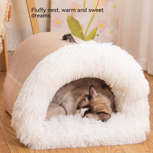 Portable warm dog bed for autumn and winter
