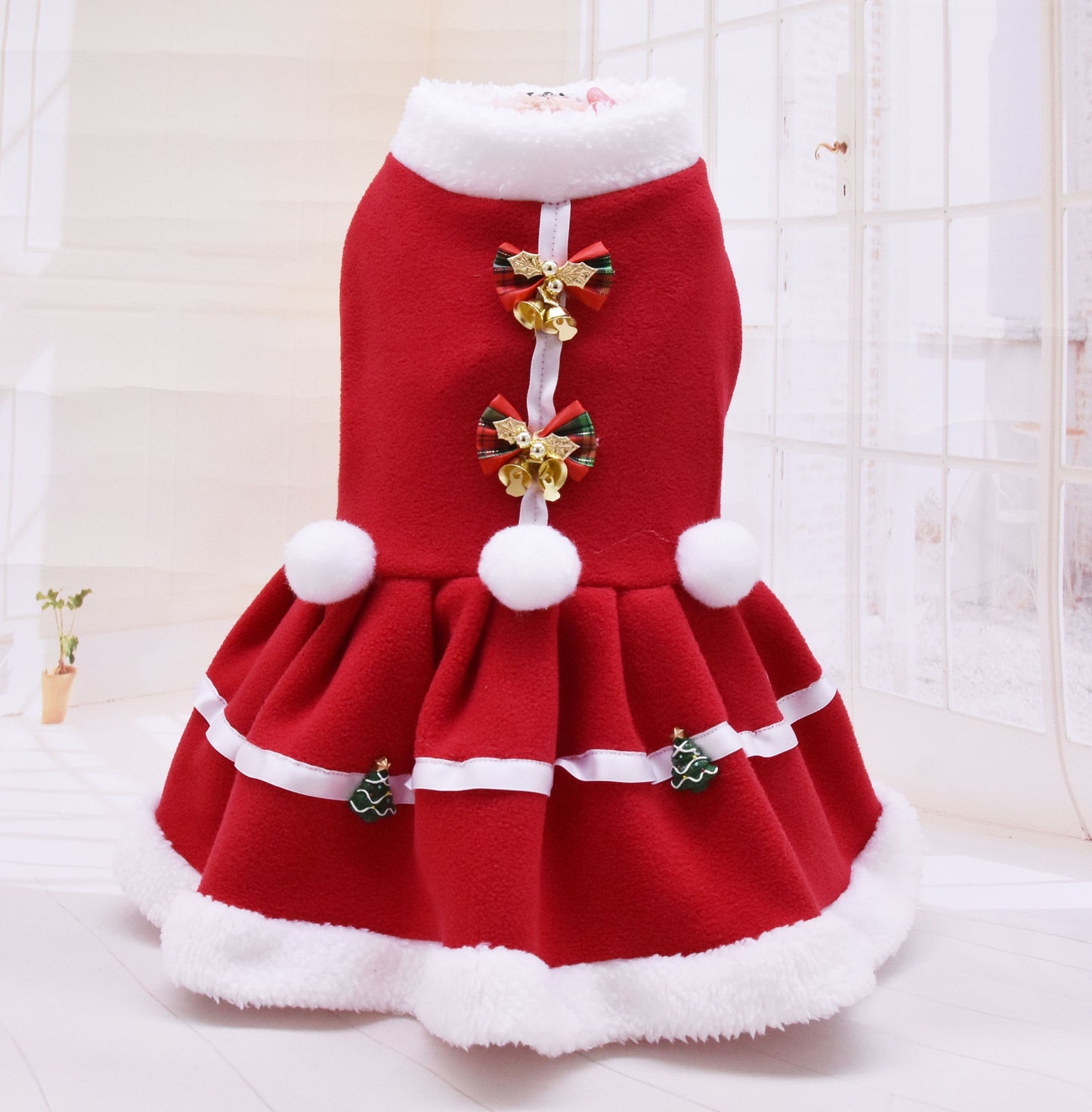 Christmas Pet Dress – Fashion Fleece Skirt for Cats & Small Dogs | PetAura