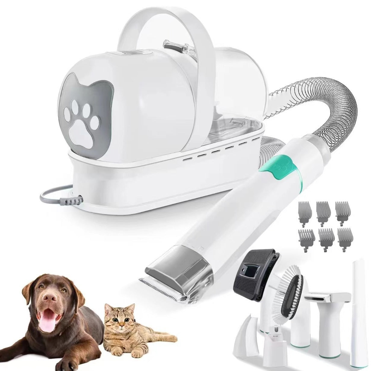 7-in-1 Pet Grooming Vacuum Kit for Cats and Dogs – Multifunctional Trimming & Deshedding Tool