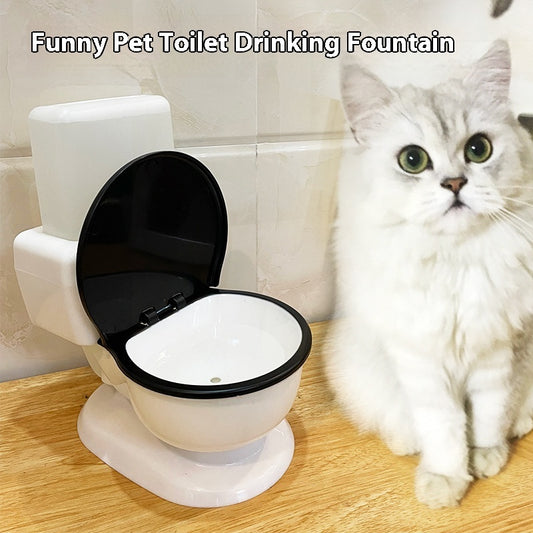 Funny cat toilet water fountain automatic pet water dispenser no plug-in drinking bowl for cats