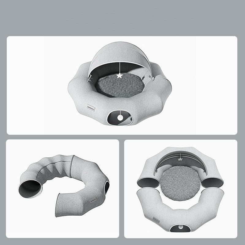 Foldable cat tunnel for play and crawling