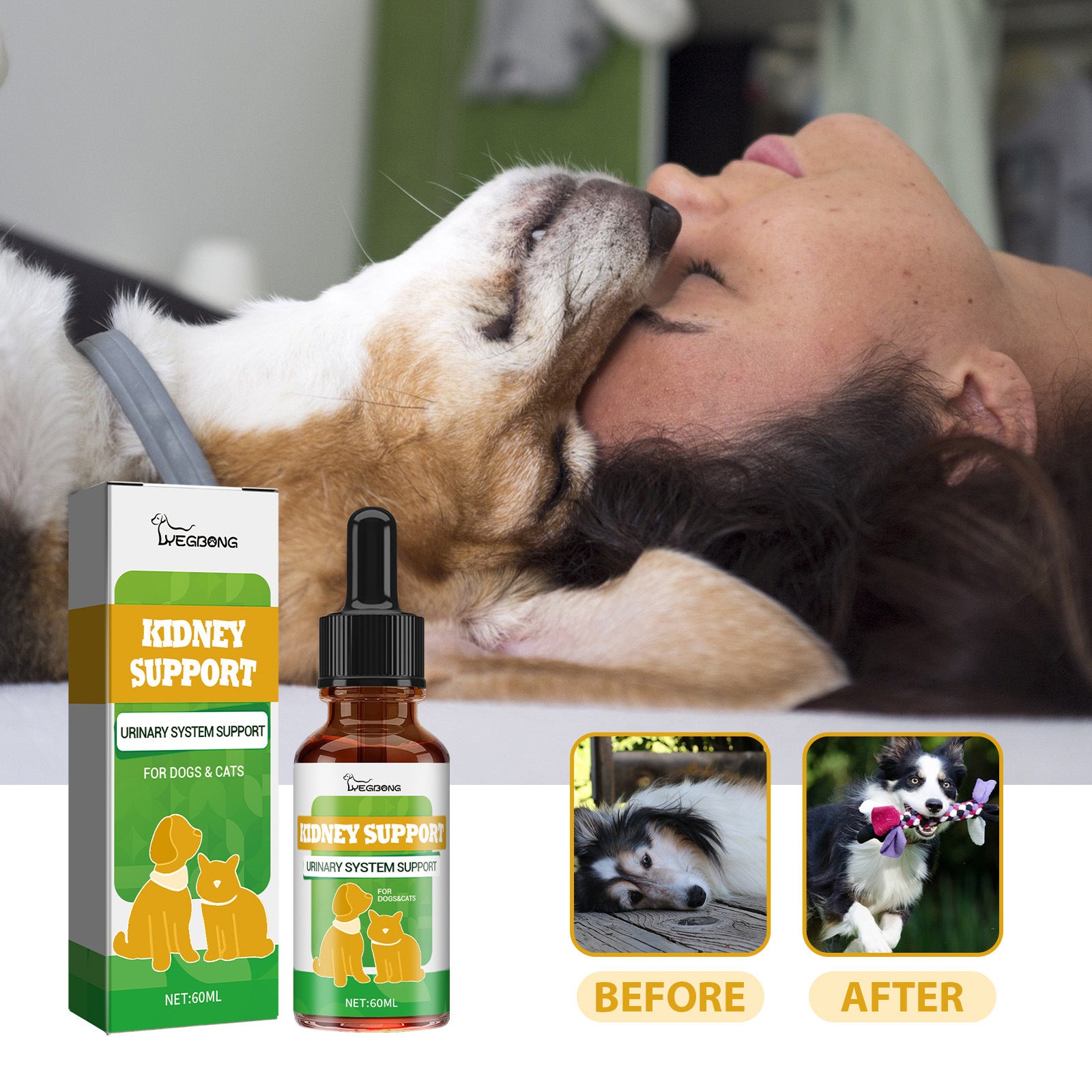 Pet energy and vitality supplement for dogs and cats