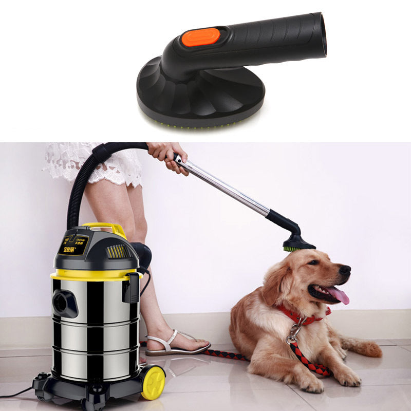 Pet grooming brush vacuum cleaner attachment for removing dog and cat hair