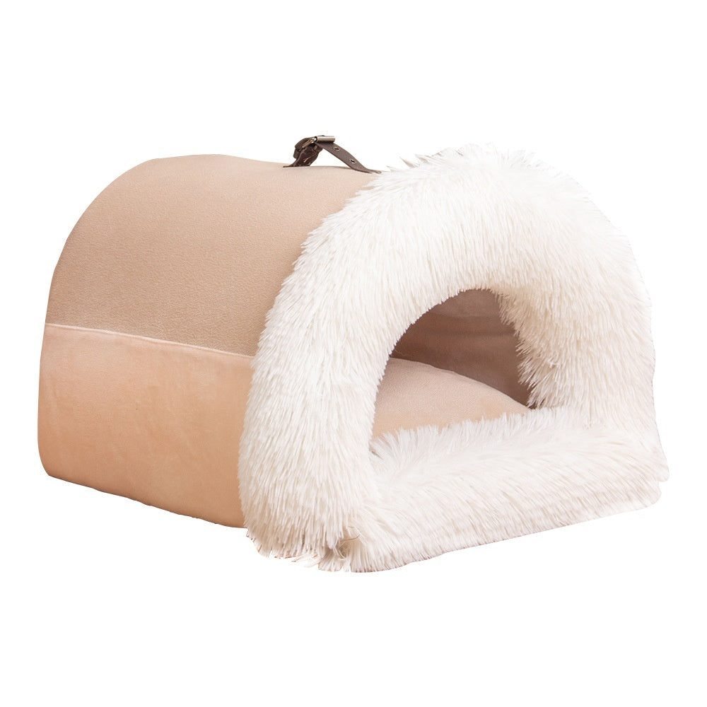 Portable warm dog bed for autumn and winter