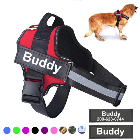 Personalized No-Pull Dog Harness – Reflective, Breathable & Adjustable Vest with Custom Name Patch