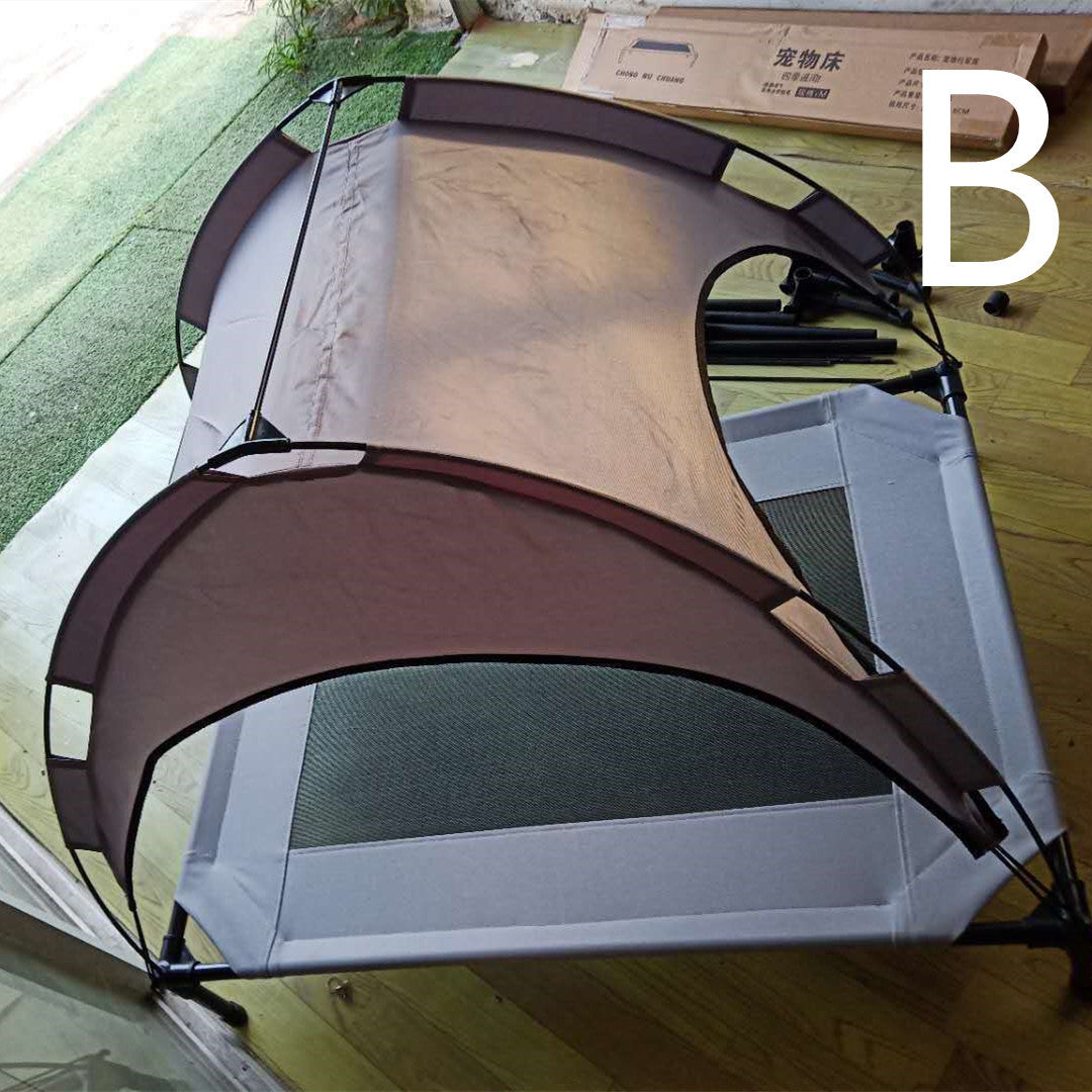 Pet Outdoor Loft Bed with Sunshade – Elevated Dog Camping Tent