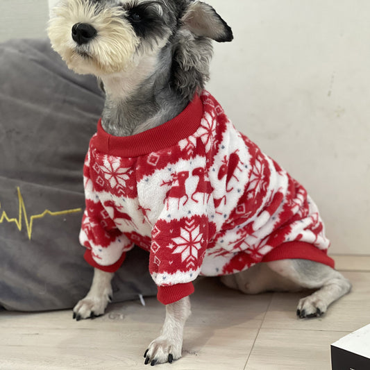 Winter Warm Padded Dog Sweater – Cozy Christmas Pet Clothes for Small & Medium Dogs | PetAura
