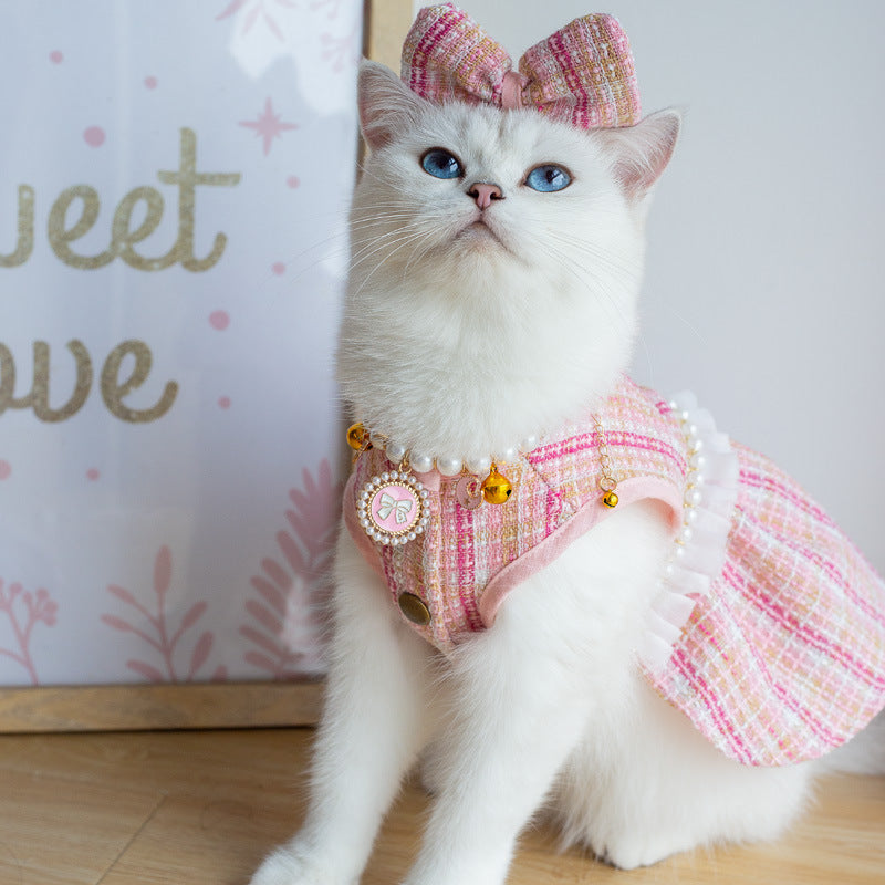 Cat skirt and cute dress clothing for small cats