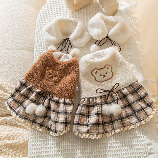 Cute Puppy Bear Dress – Fashionable Pet Clothing for Small Dogs