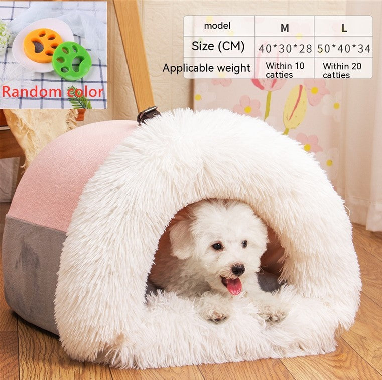 Portable warm dog bed for autumn and winter