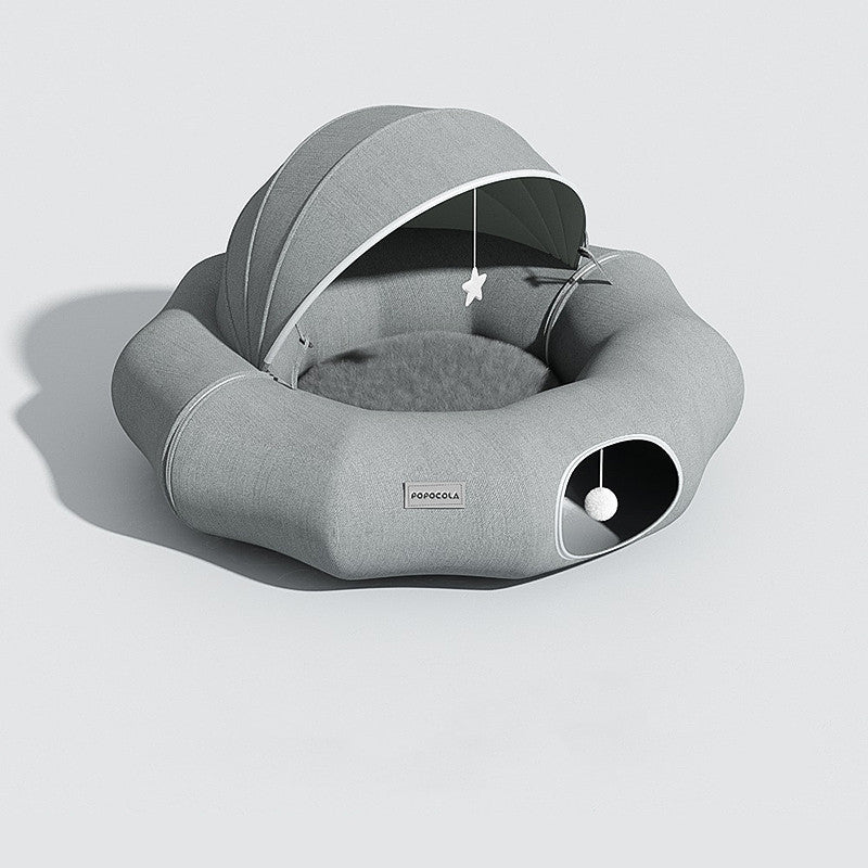 Foldable cat tunnel for play and crawling