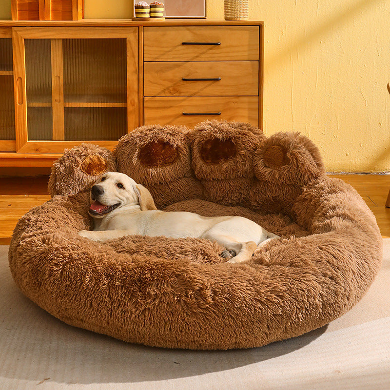 Fleece-lined dog bed for medium and large dogs, cozy sofa mattress