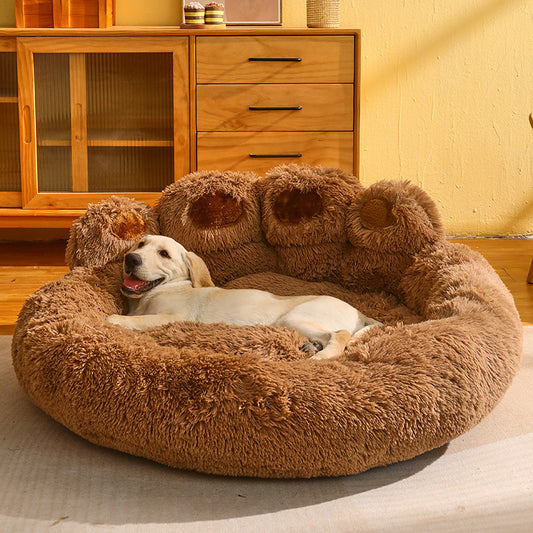 Fleece-lined dog bed for medium and large dogs, cozy sofa mattress