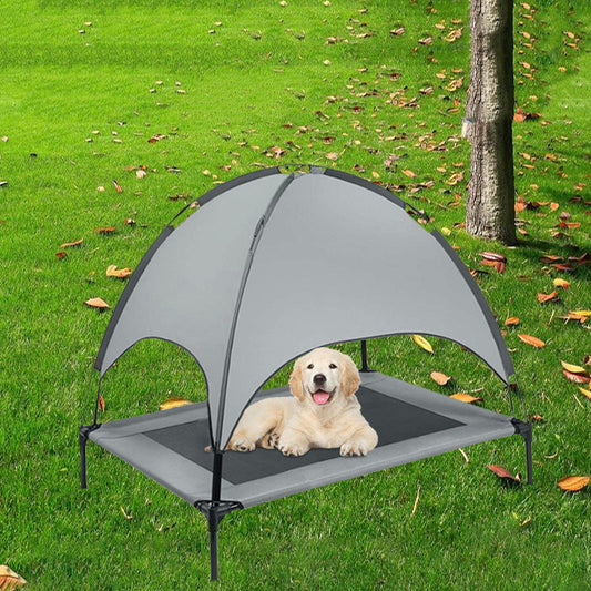Pet Outdoor Loft Bed with Sunshade – Elevated Dog Camping Tent