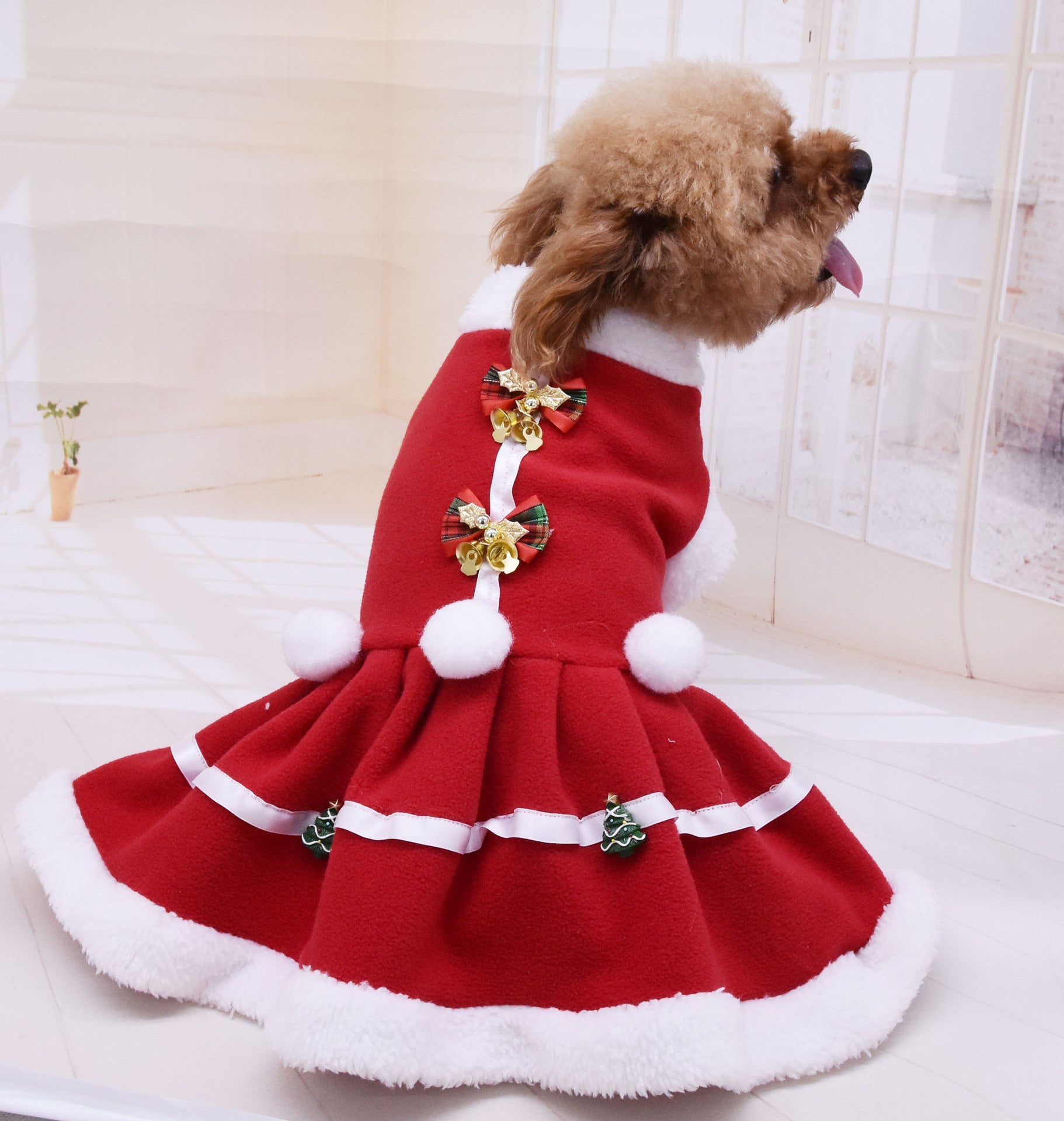 Christmas Pet Dress – Fashion Fleece Skirt for Cats & Small Dogs | PetAura
